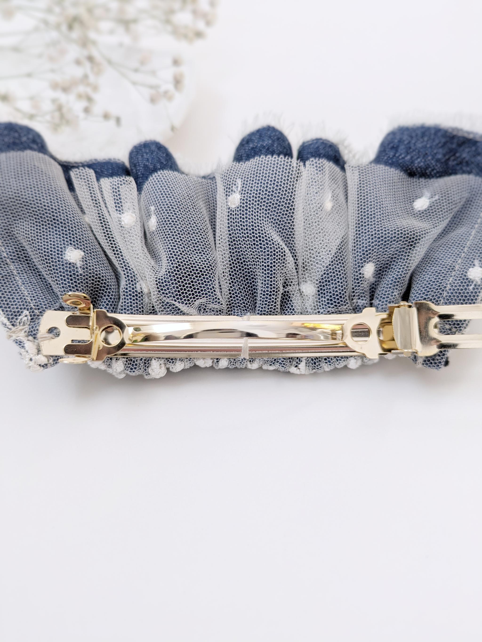 大人のための​シュシュ見えバレッタ〜春色デニムと刺繍チュール〜 | 10枚目