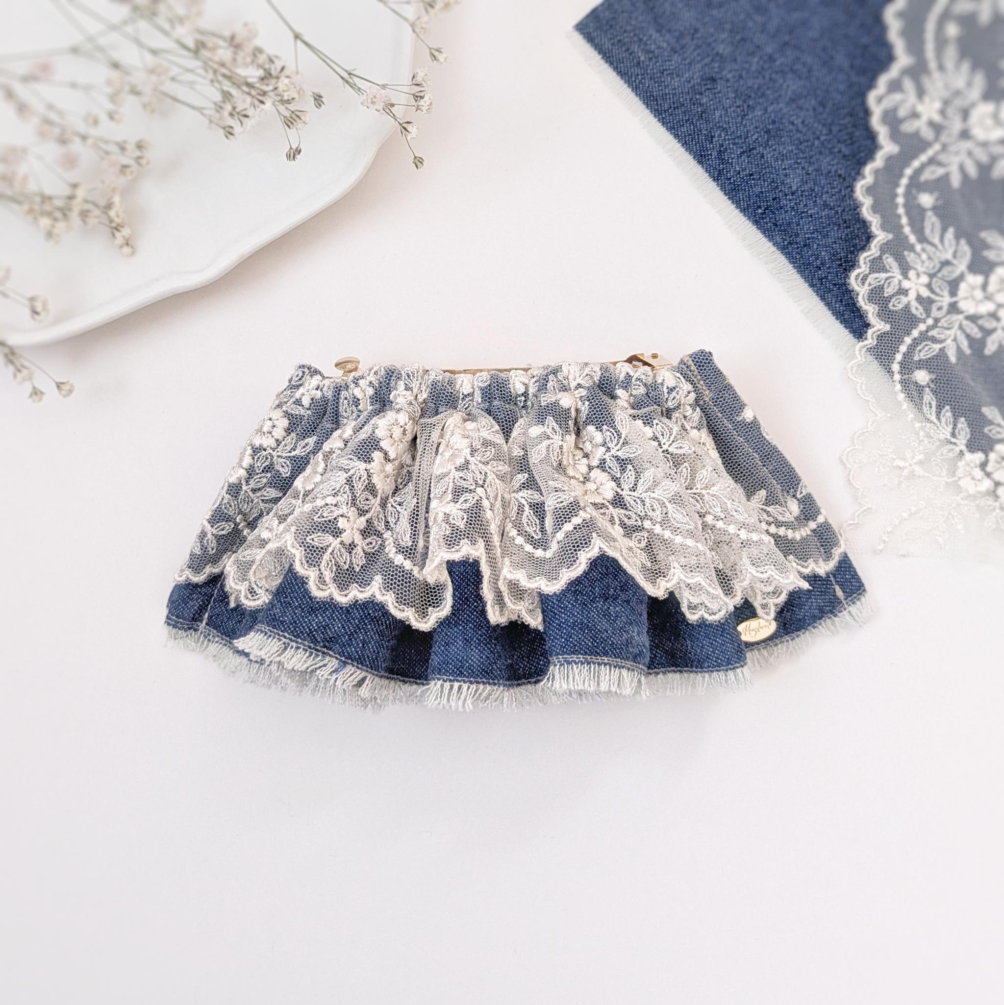 大人のための​シュシュ見えバレッタ〜春色デニムと刺繍チュール〜 | 4枚目