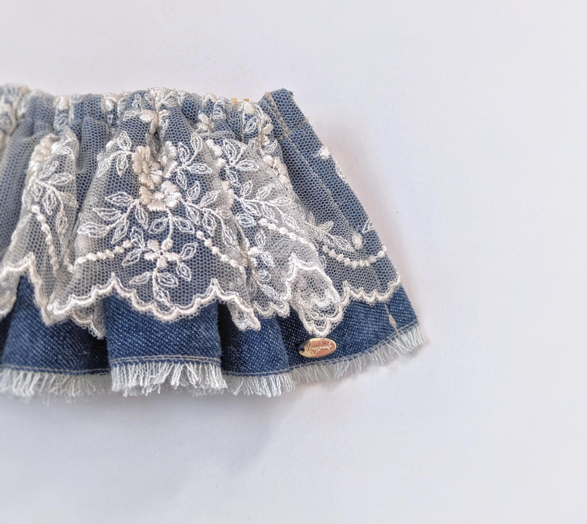 大人のための​シュシュ見えバレッタ〜春色デニムと刺繍チュール〜 | 5枚目