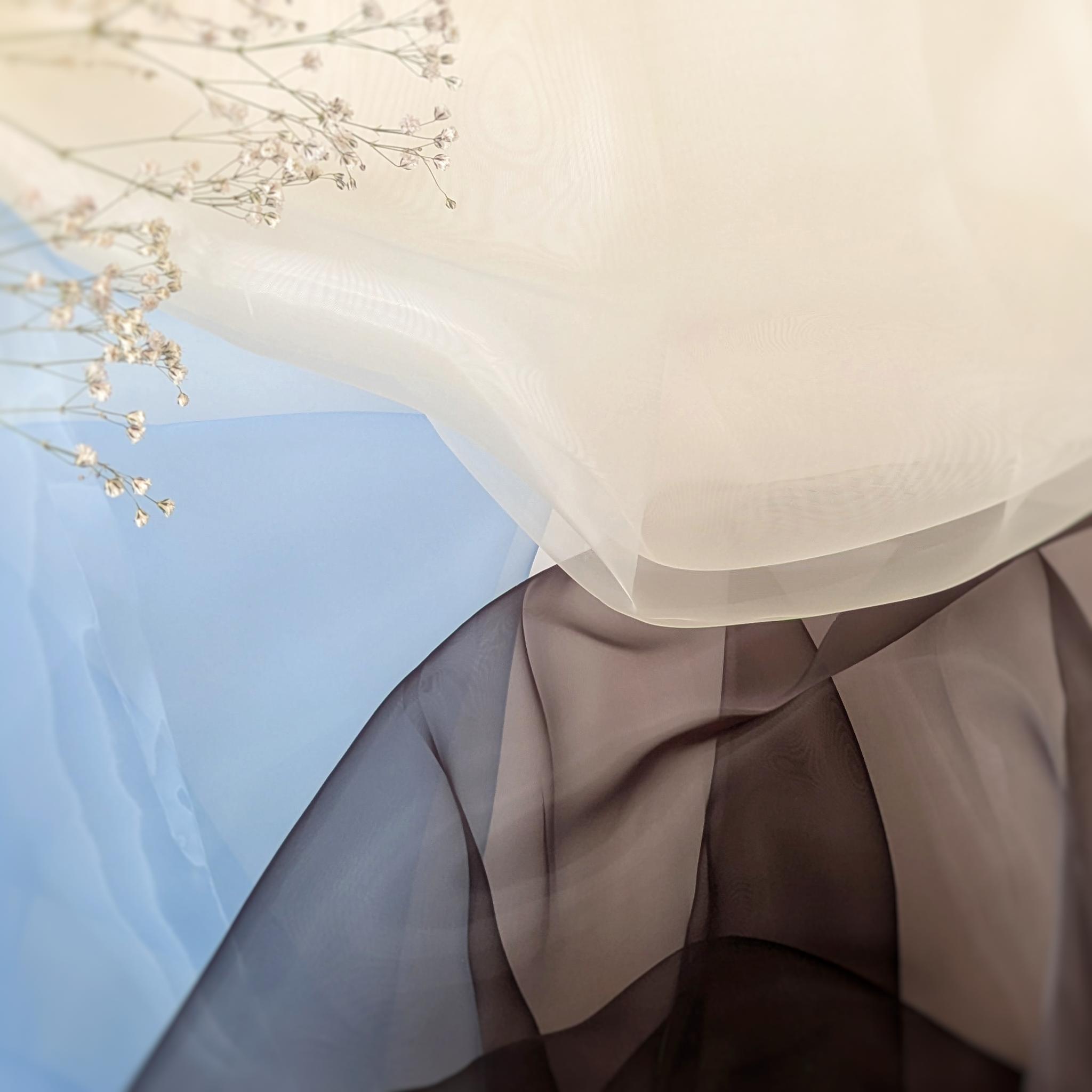 全3色｜大人のためのシュシュ見えバレッタ 晴れやかブルー　グラス♡オーガンジー バターイエロー＆ブラウン＆アイスブルー | 16枚目