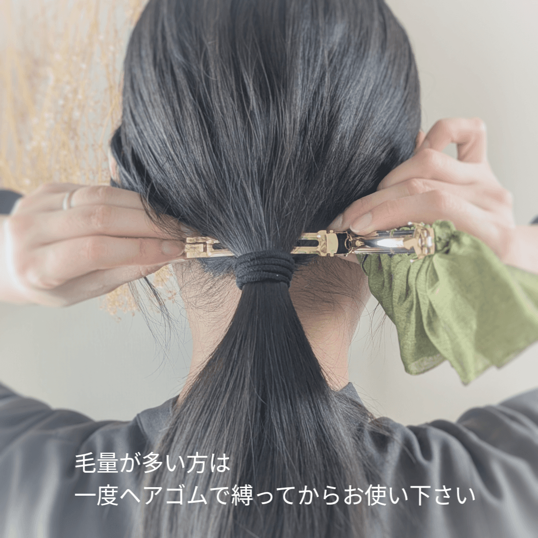 全3色｜大人のためのシュシュ見えバレッタ 晴れやかブルー　グラス♡オーガンジー バターイエロー＆ブラウン＆アイスブルー | 17枚目