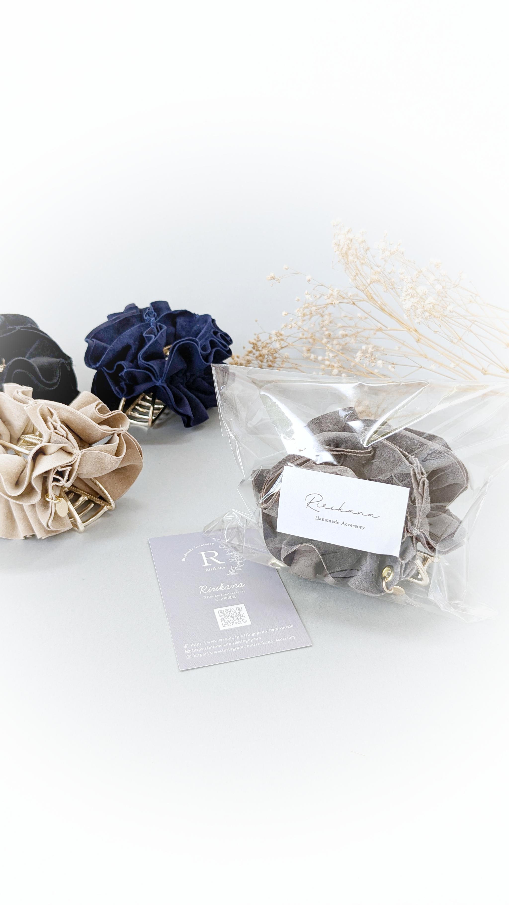 春デニム♡大人のためのリボンバンスクリップ大きめ11cm　〜ネイビー〜　リボンヘアアクセサリー | 12枚目