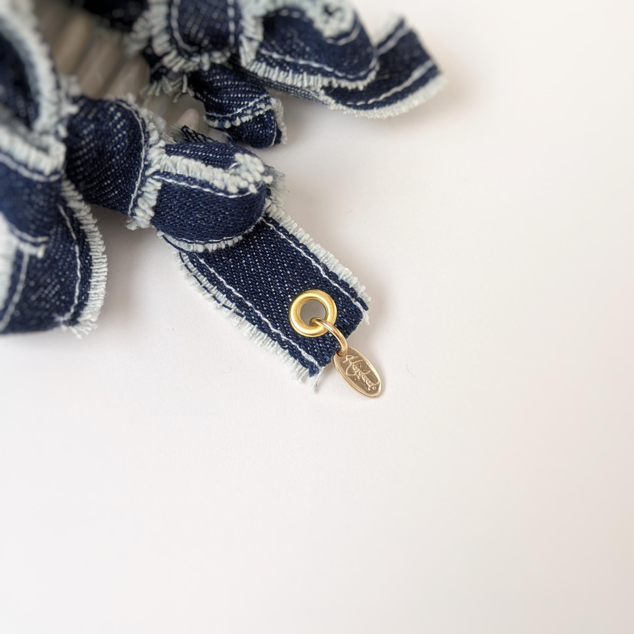 春デニム♡大人のためのリボンバンスクリップ大きめ11cm　〜ネイビー〜　リボンヘアアクセサリー | 8枚目